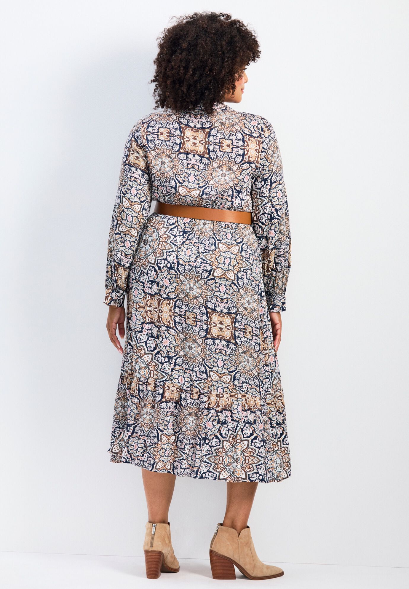 Averie Print Shirtdress With Belt, WILD FRONTIER, on-hover image number 1