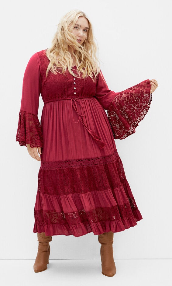 Tisha Lace Maxi Dress - shiraz, RED, hi-res image number 0
