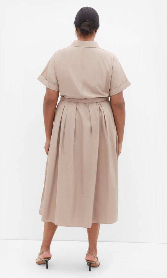 Elly Shirt Dress - ecru, BROWN, alternate image number null