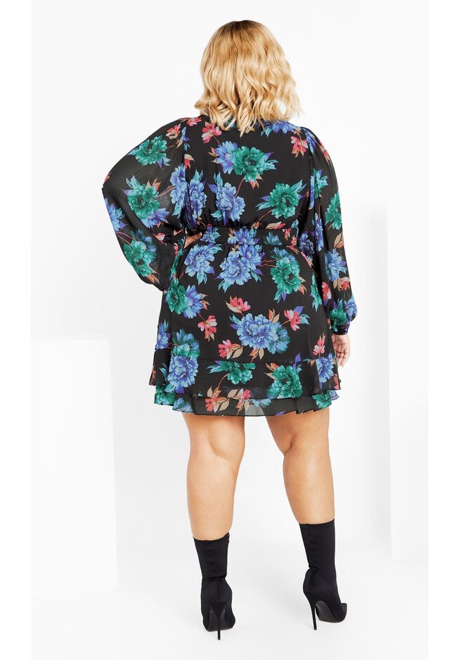 Blakely Print Dress - black, BLACK, alternate image number null