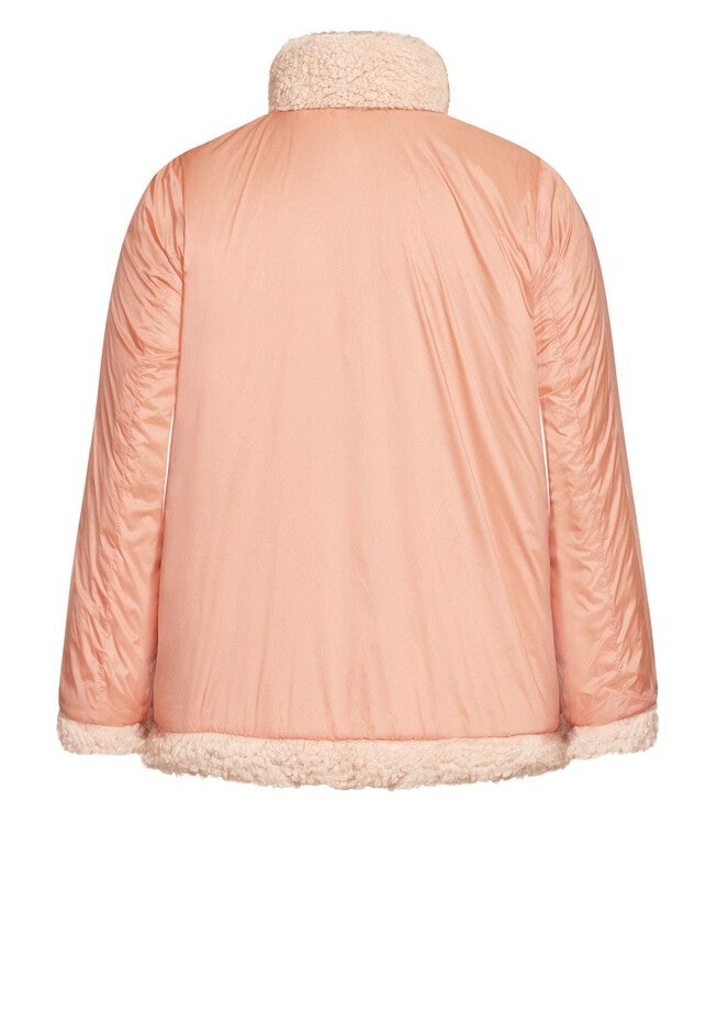 Sketchers Cozy Fleece Reversible Jacket, PINK, alternate image number null