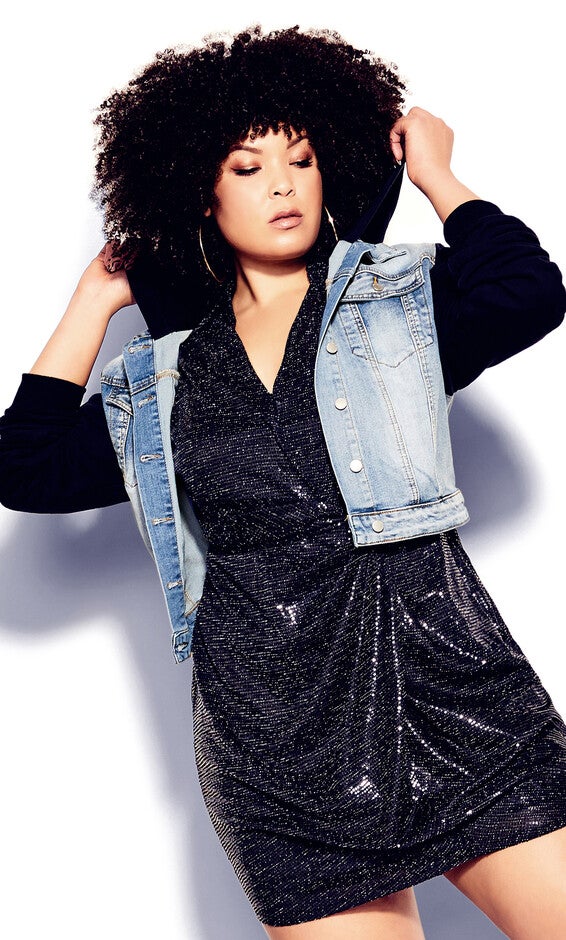 Sequin Glow Dress - black, BLACK, alternate image number null