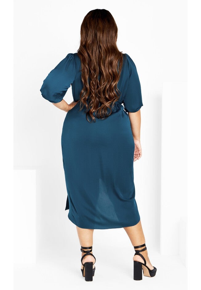 Opulent Elbow Sleeve Dress - teal, GREEN, on-hover image number null