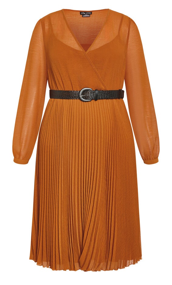 Precious Pleat Dress - caramel, CARAMEL, alternate image number 4