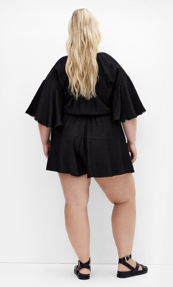 Harlow Lace Playsuit - black, BLACK, alternate image number null