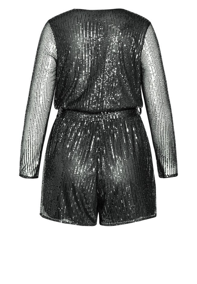 Sequin Playsuit - gunmetal, GRAY, alternate image number 4