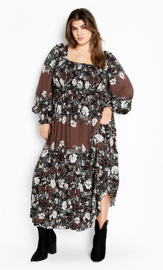 Sadie Placement Dress - coco, BROWN, hi-res image number 0