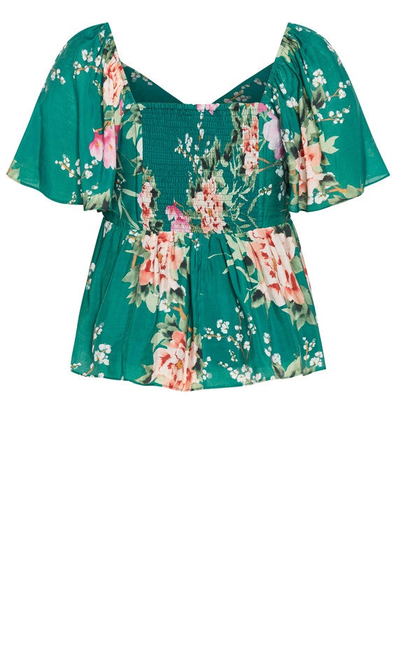 Marci Print Top - jade, JADE SWEET BLOSSOM, alternate image number 4