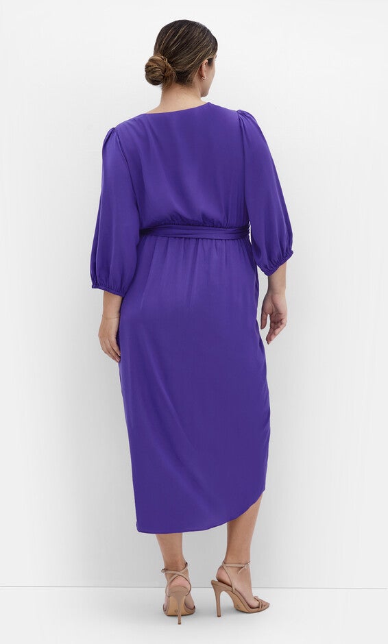 Opulent Elbow Sleeve Dress - violet, PURPLE, alternate image number 2