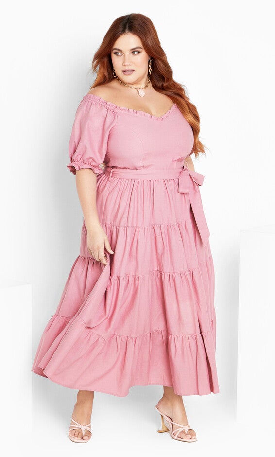 Puff Sleeve Maxi Dress - blush, BLUSH, hi-res image number null