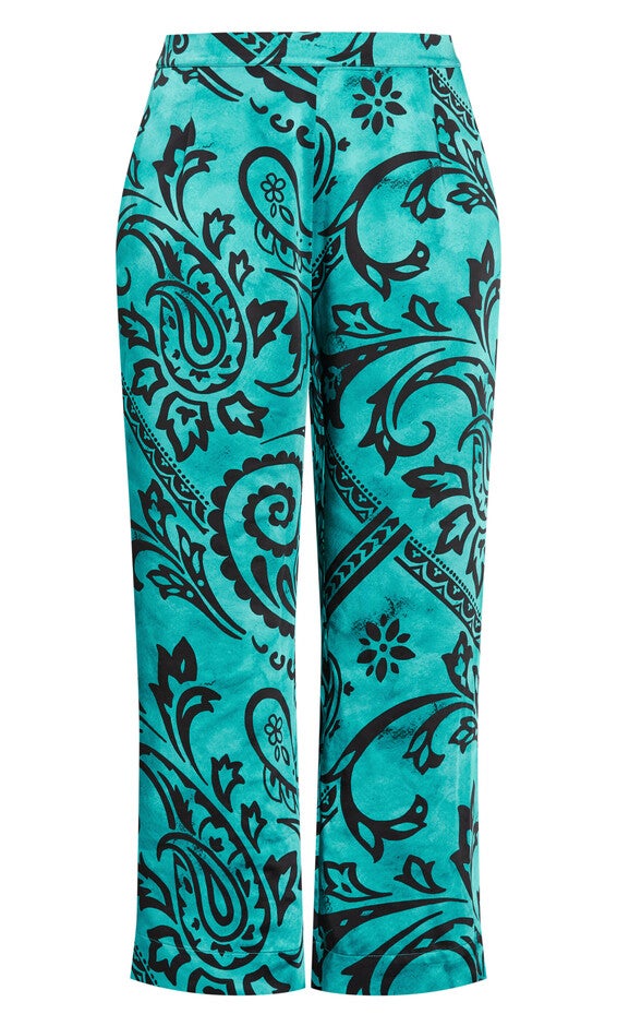 Sienna Print Pant - peacock, GREEN, alternate image number 3