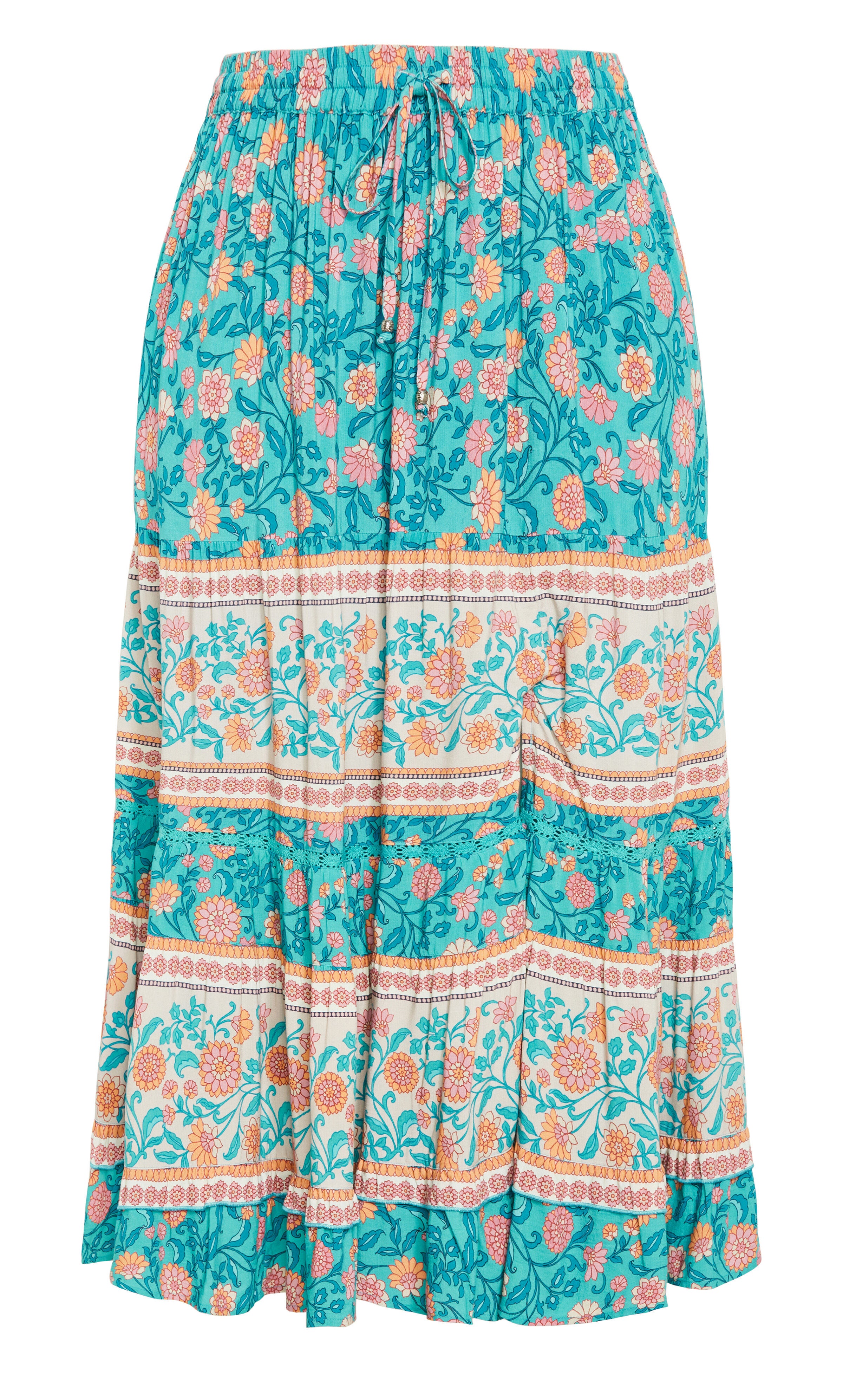 Aurora Print Skirt - turquoise, BLUE, alternate image number 4