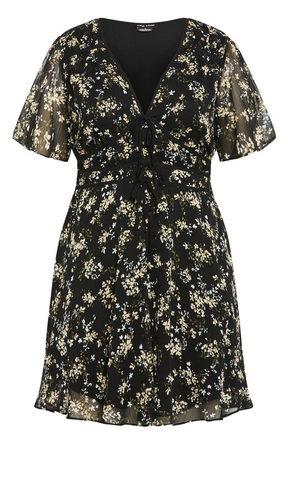 Cara Print Dress - black, BLACK, alternate image number 3