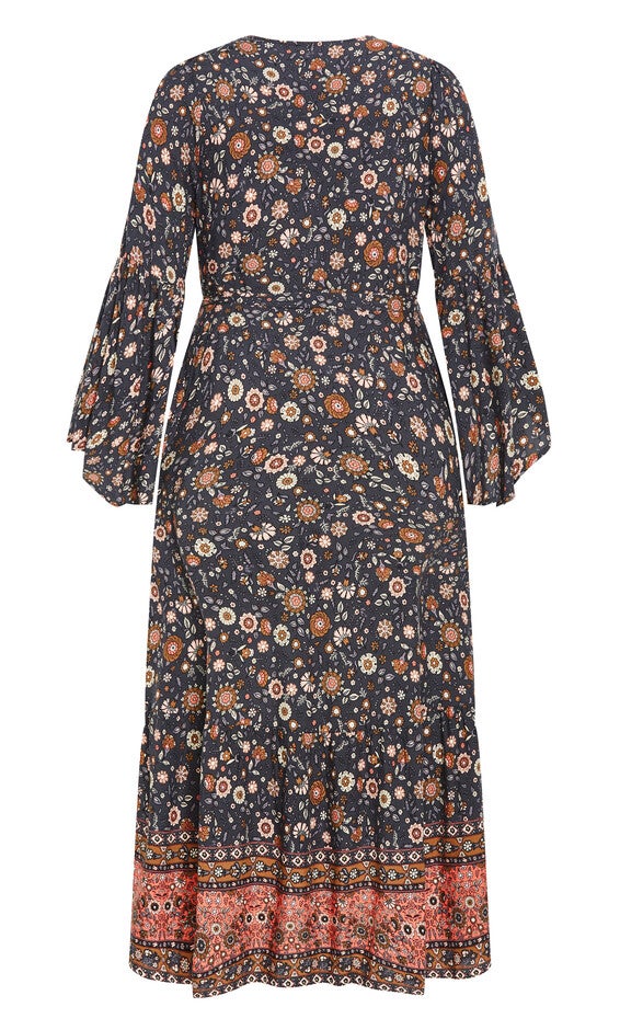 Belle Wrap Maxi Dress - slate, GRAY, alternate image number 4