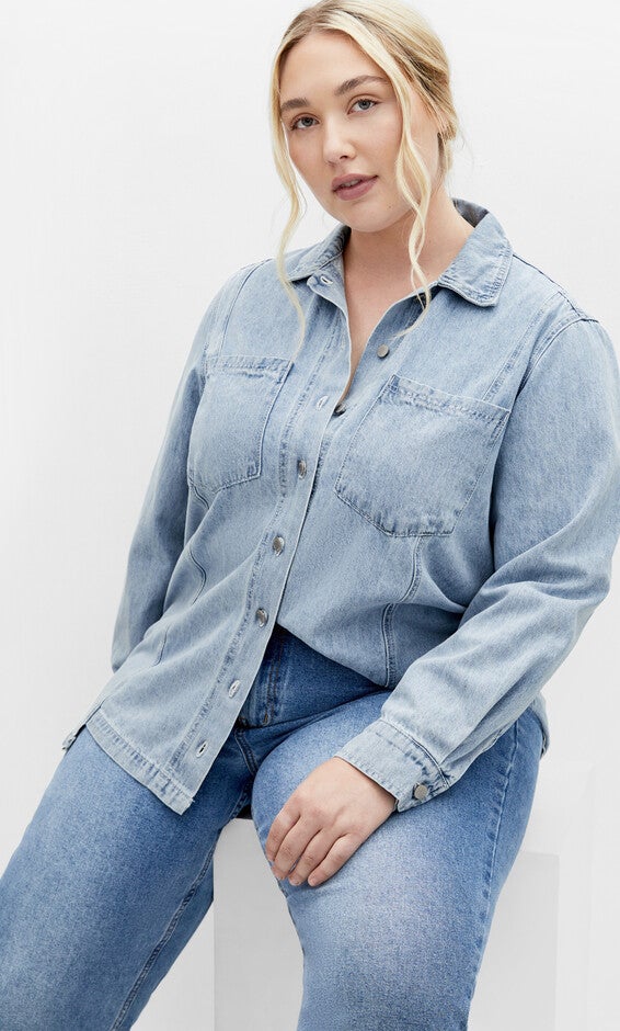 Liv Denim Shirt - mid denim, BLUE, alternate image number null