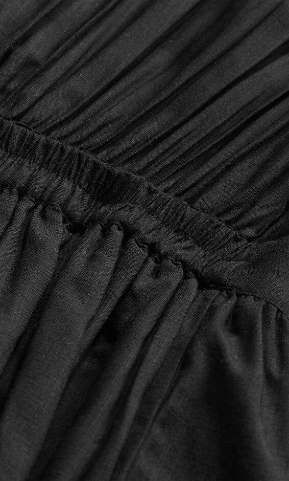 Ana Tie Dress - black, BLACK, alternate image number null