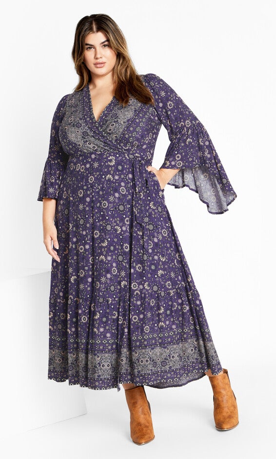 Belle Wrap Maxi Dress - blue, BLUE, hi-res image number 0