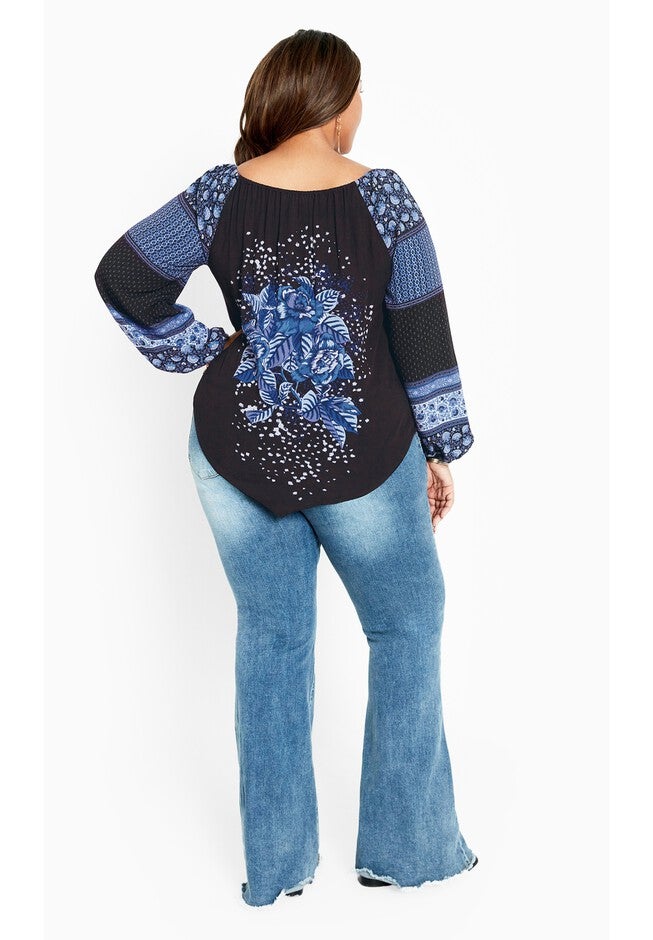 Nichola Scarf Print Top, BLUE, alternate image number 2