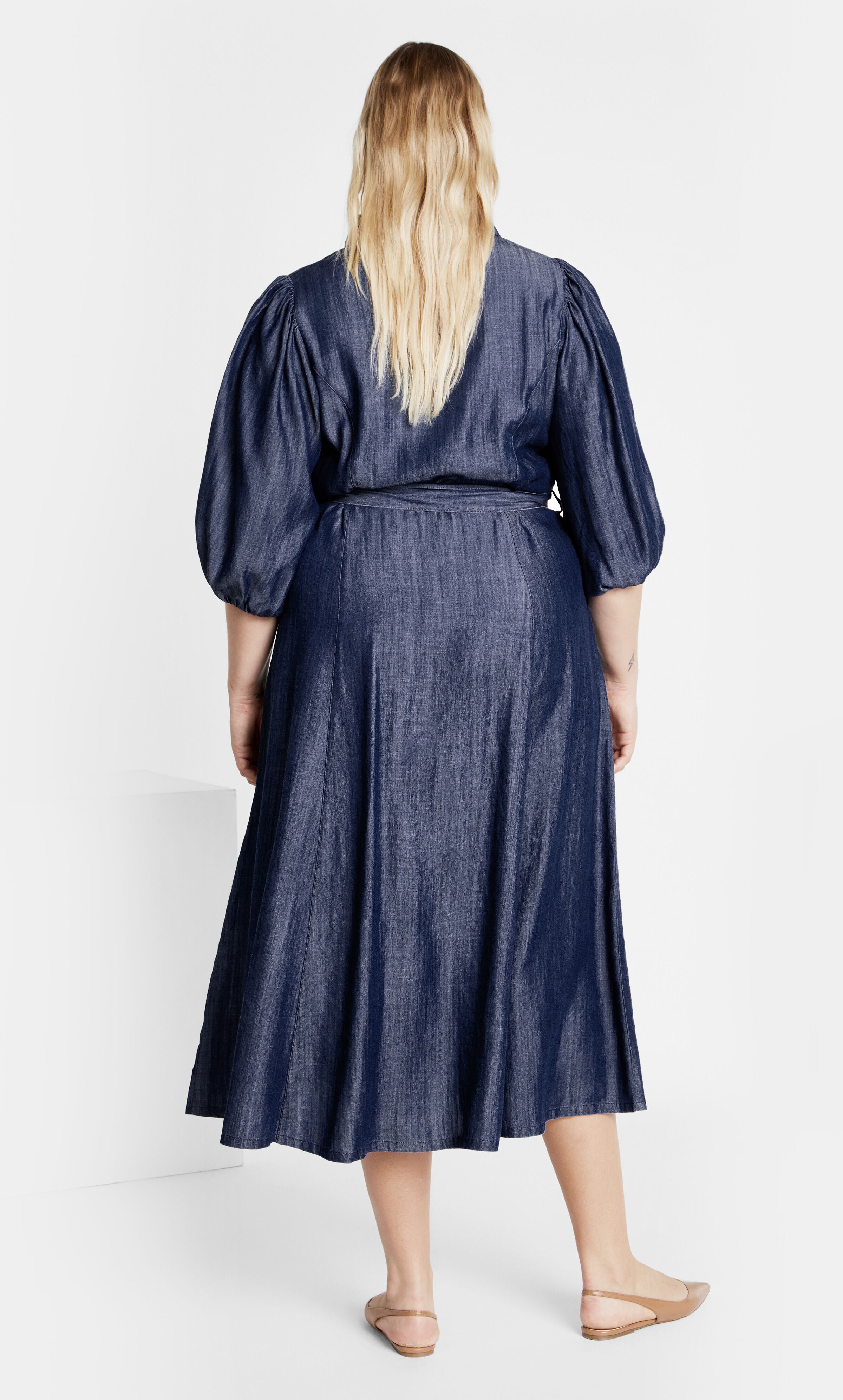 Matilda Dress - dark wash, BLUE, alternate image number 3