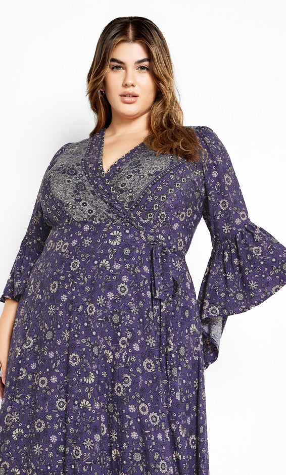 Belle Wrap Maxi Dress - blue, BLUE, alternate image number 2
