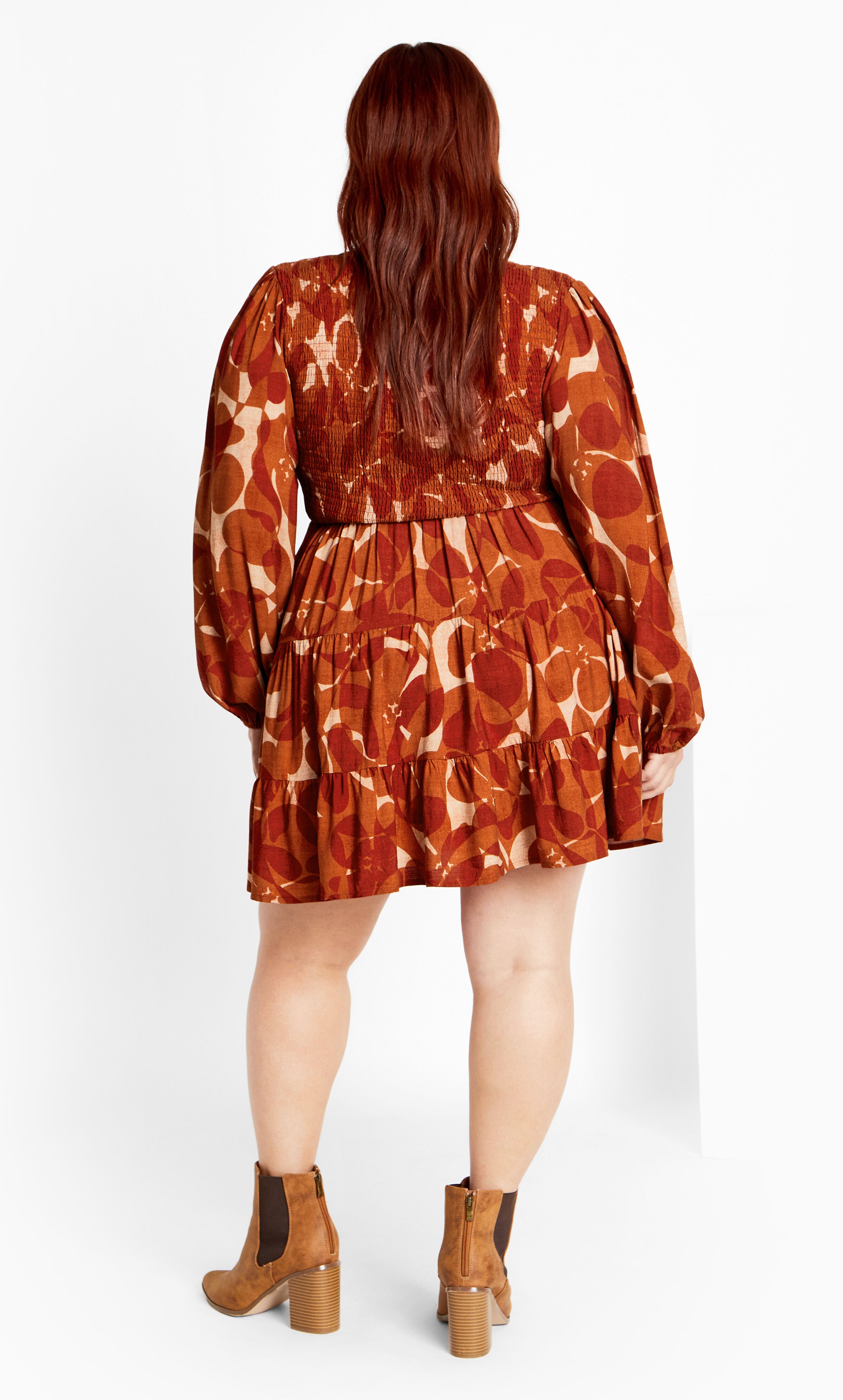 Jemma Mini Print Dress - amber multi, AMBER, alternate image number 3