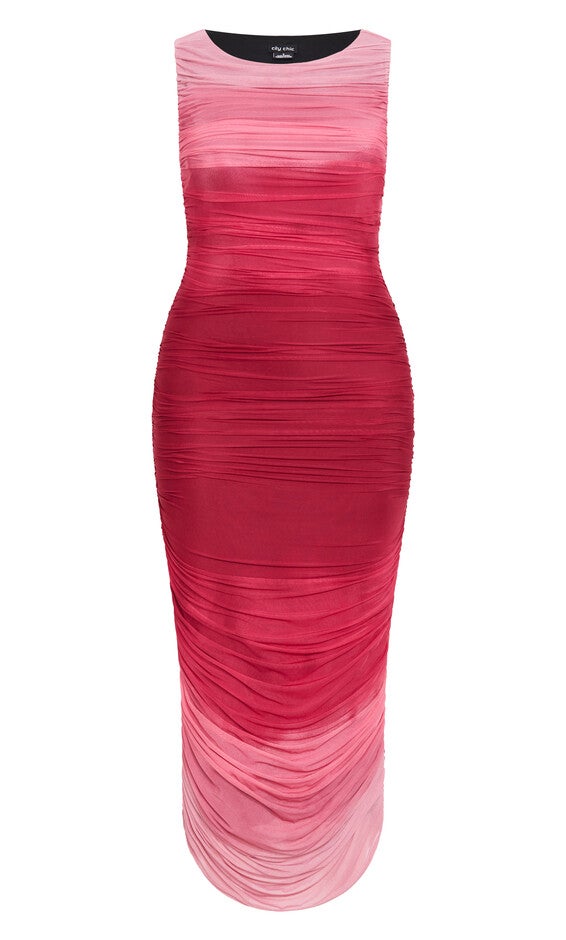 Halo Ombre Dress - ruby, PINK, alternate image number null