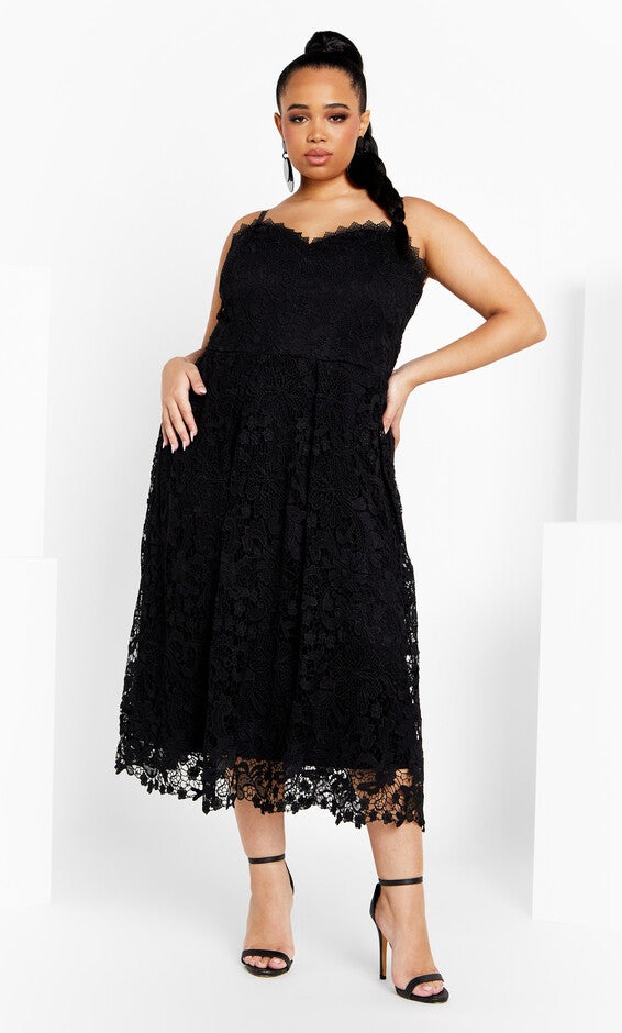 Scarlet Lace Dress - black, BLACK, alternate image number null