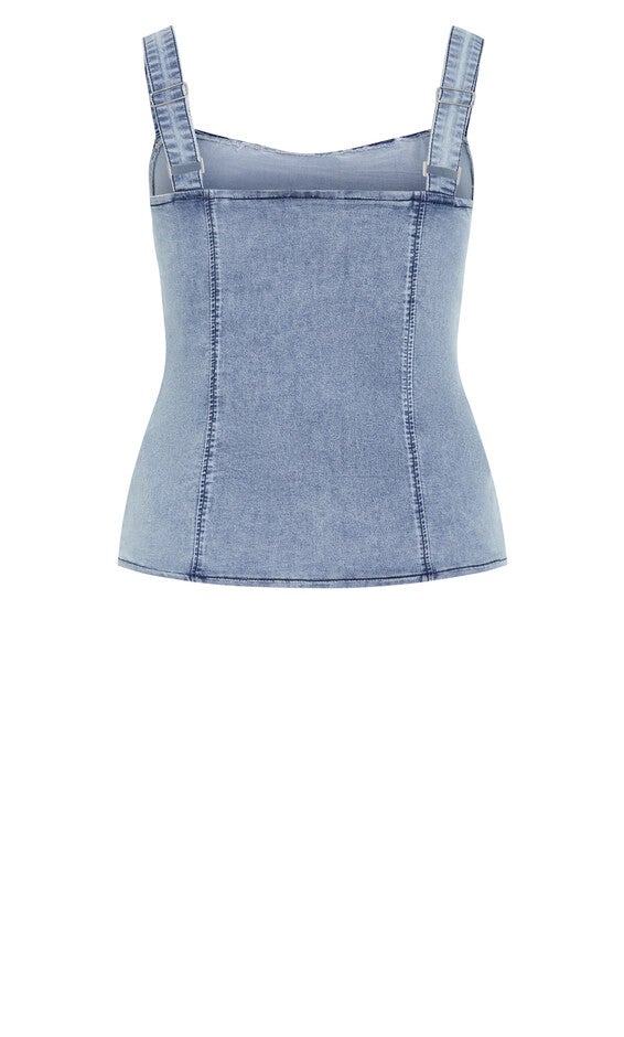 Abbie Denim Top - light wash, BLUE, alternate image number null