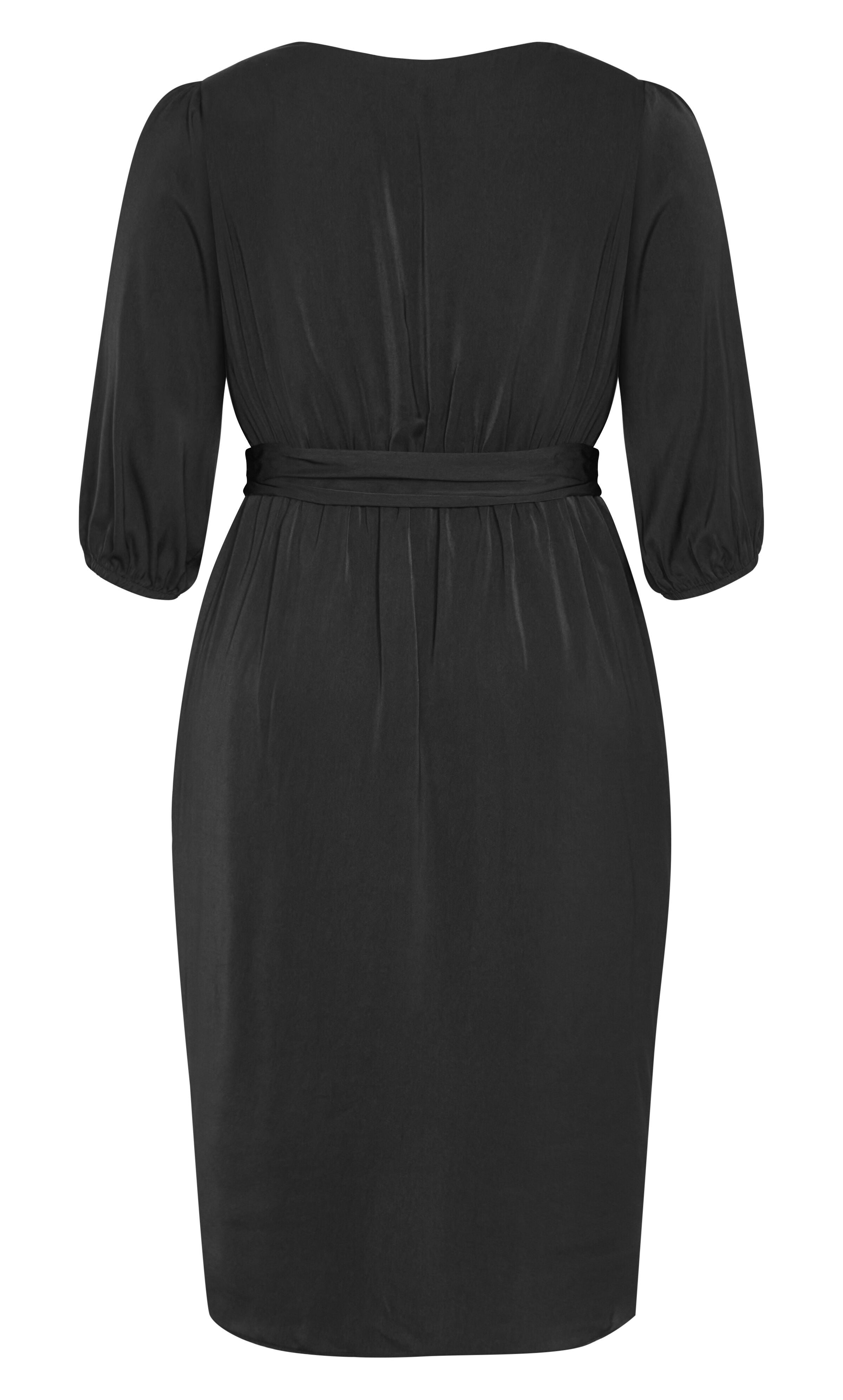 Opulent Elbow Sleeve Dress - black, BLACK, alternate image number 5