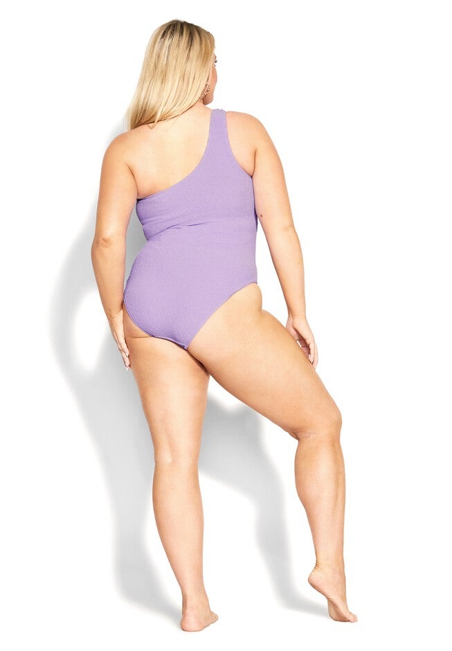 Izzy One Shoulder 1 Piece - violet, PURPLE, on-hover image number 1