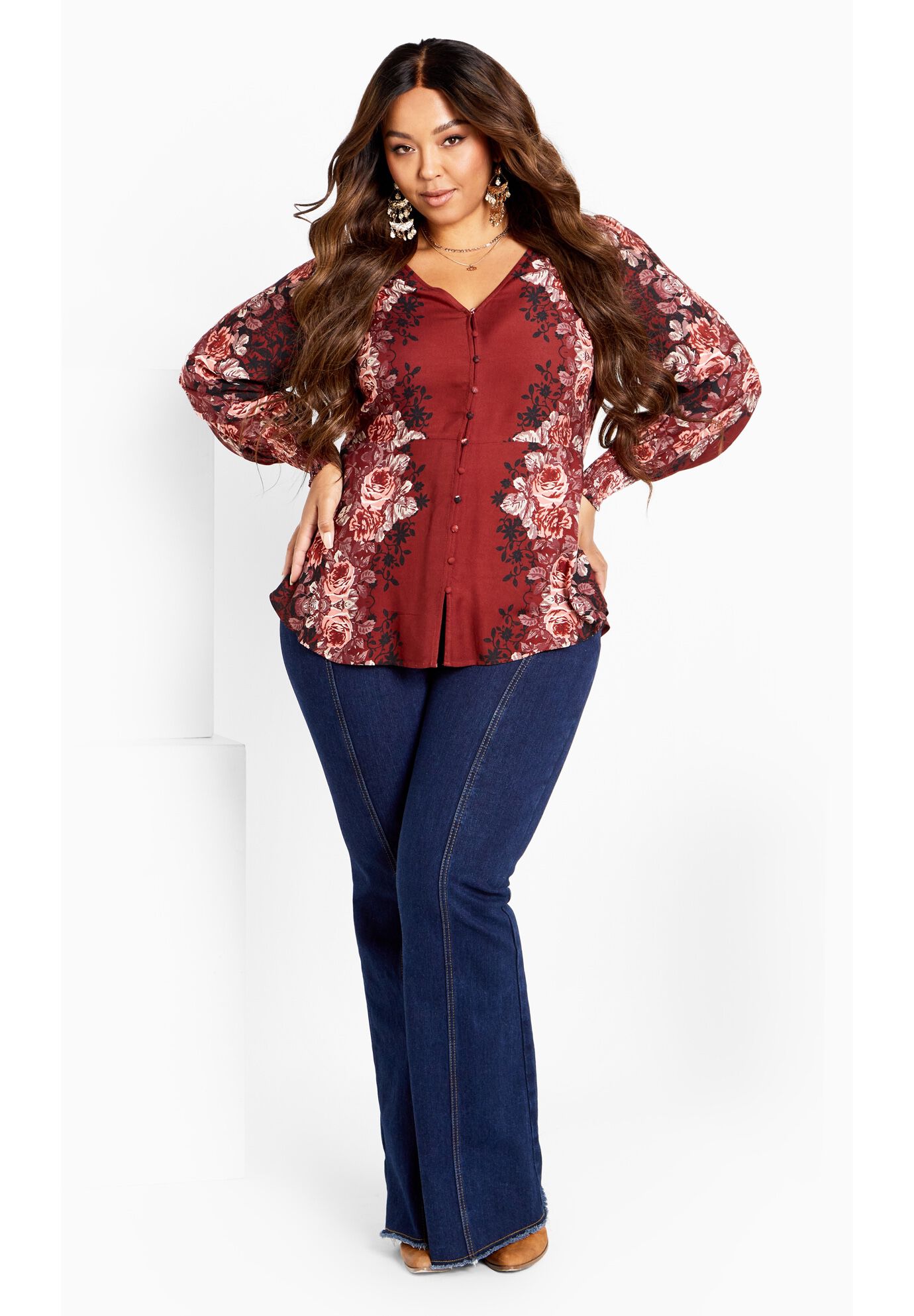 Bella Blouse, FLAME, alternate image number 1