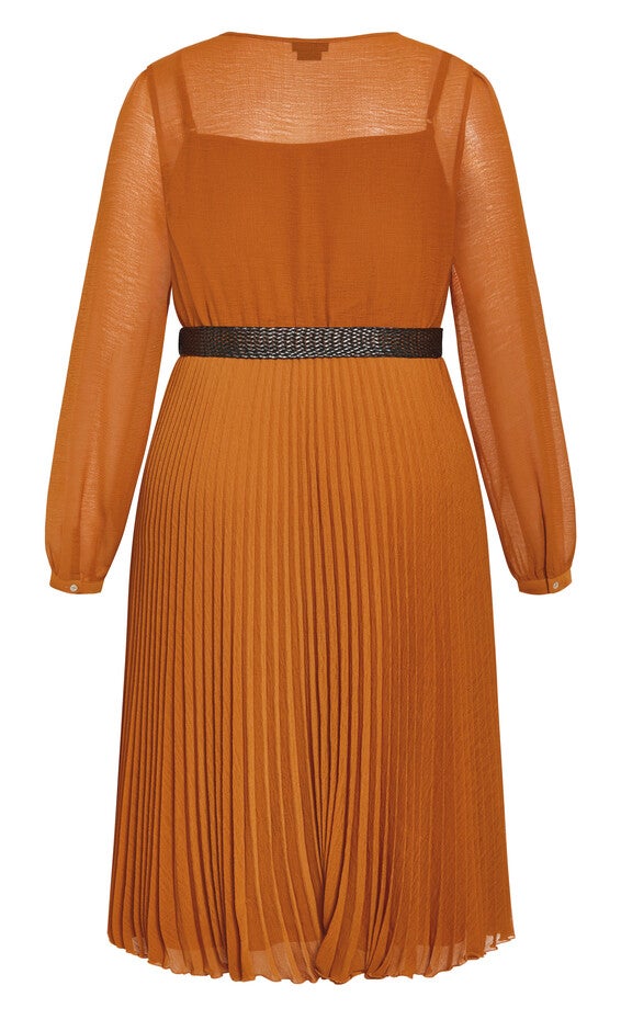 Precious Pleat Dress - caramel, CARAMEL, alternate image number 5