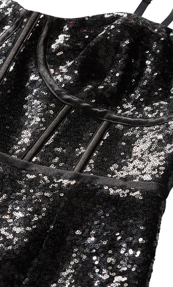 Girly Sequin Dress - black, BLACK, alternate image number 7