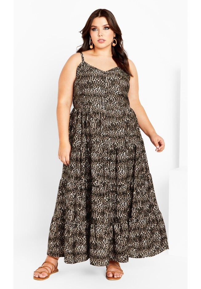 Aylin Maxi Dress - taupe, TAUPE MINI LEOPARD, on-hover image number 1