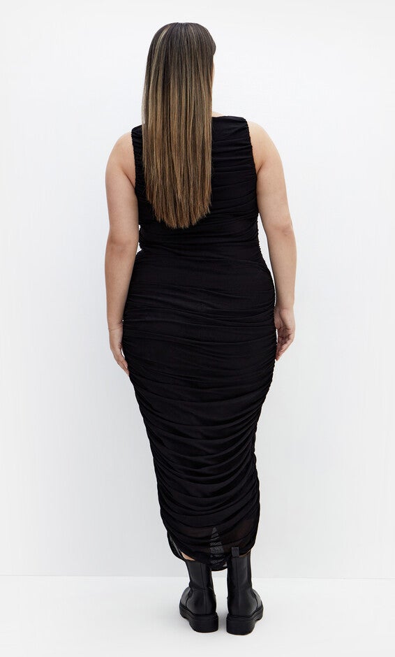 Halo Midi Dress - black, BLACK, alternate image number 3