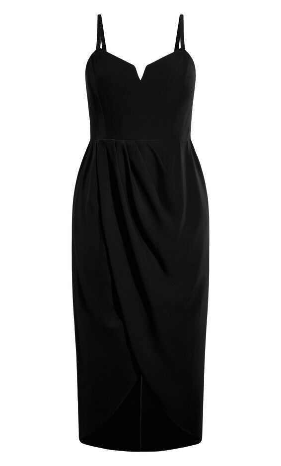 Sassy Flex Fit Tulip V Dress - black, BLACK, alternate image number null