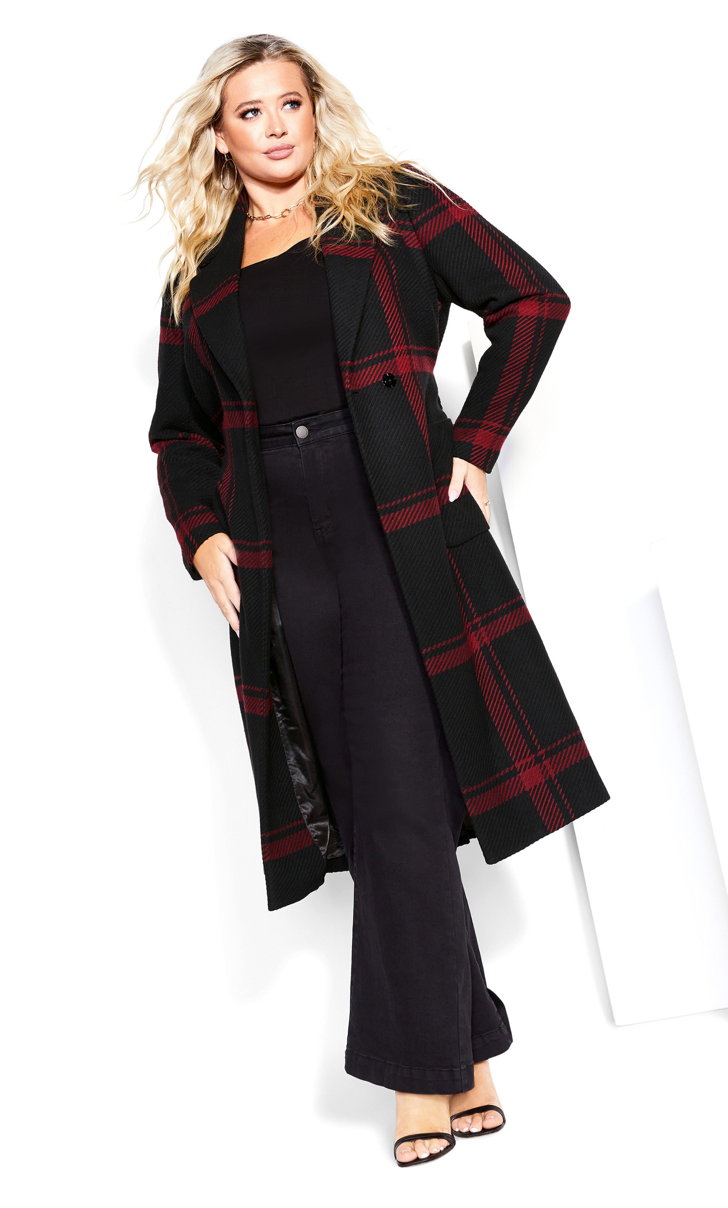 Checkmate Coat - ruby, RED, alternate image number 2