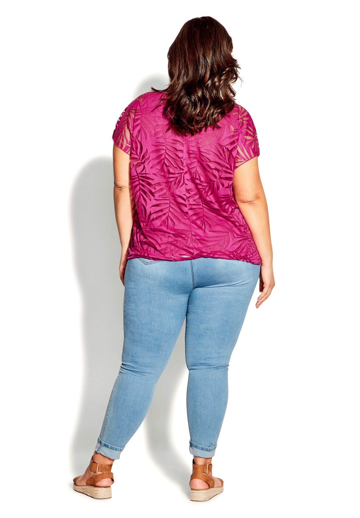 Elora Burnout Top, MAGENTA, alternate image number 2