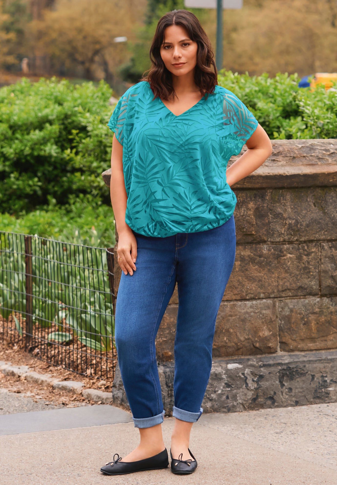 Elora Burnout Top, TEAL, hi-res image number 0