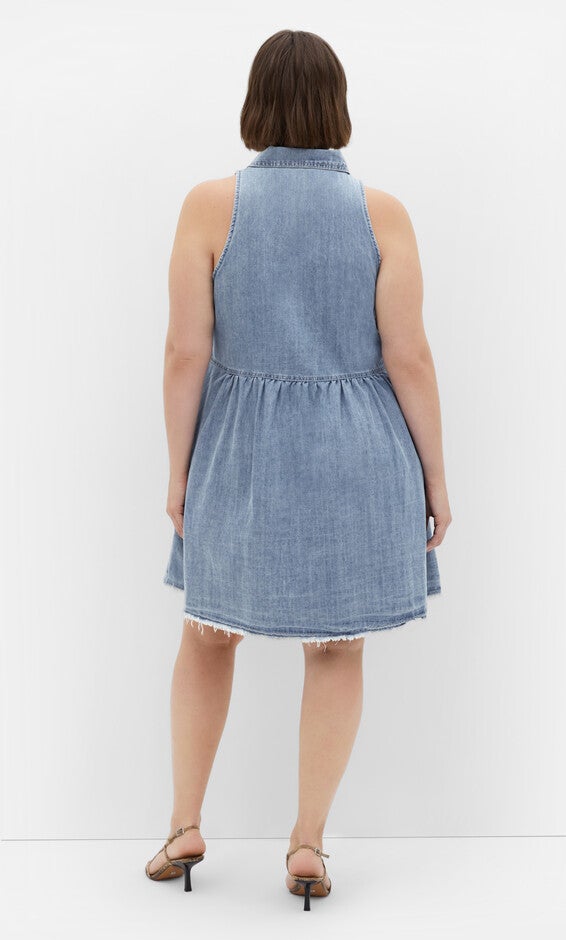 Dulce Sleeveless Dress - light denim, DENIM, alternate image number 1