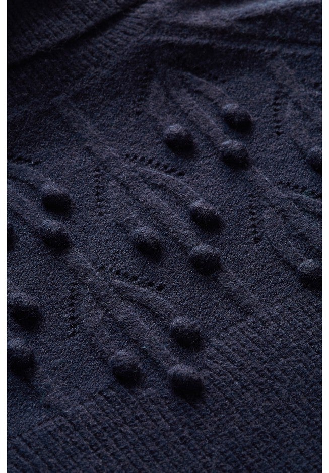 Elsa Pom Pom Sweater, NAVY, alternate image number null