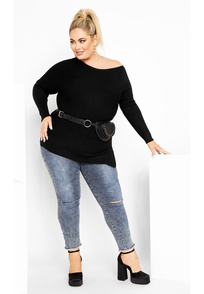 Lean In Sweater - black, BLACK, on-hover image number 1