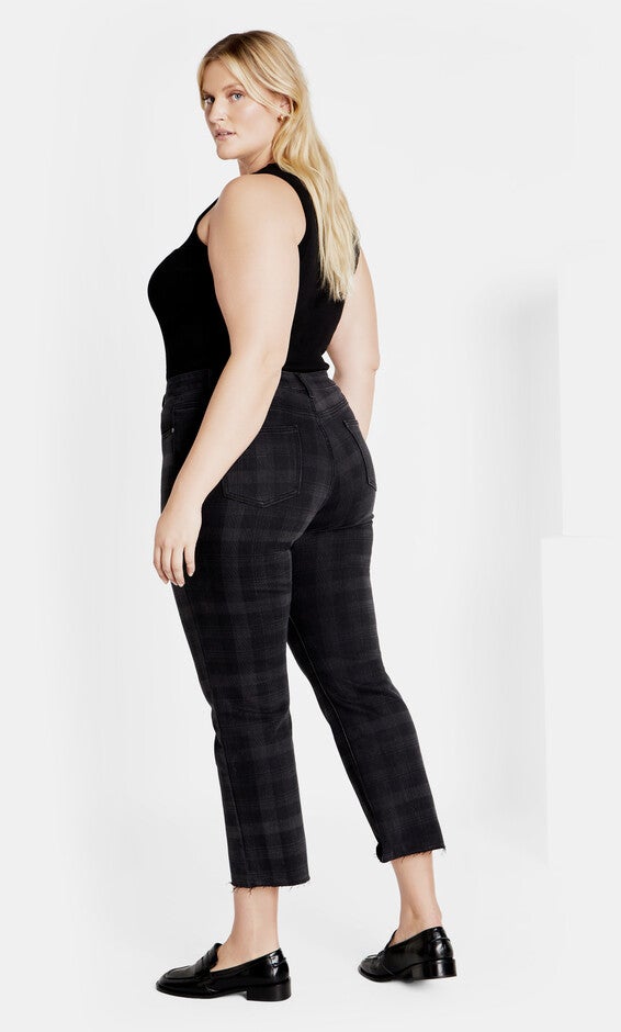 Harley Baylee Straight Jean - grey check, GRAY, alternate image number 2