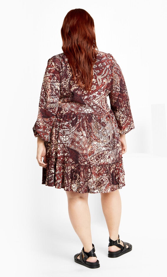 Alinda Mini Print Dress - cocoa, COCOA, alternate image number 2