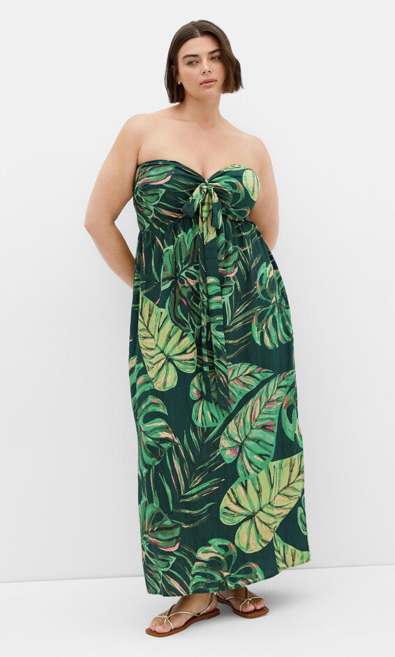 Peta Palm Maxi Dress - green, GREEN MULTI, hi-res image number 0