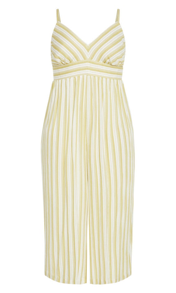Lara Stripe Jumpsuit - khaki, YELLOW, alternate image number null