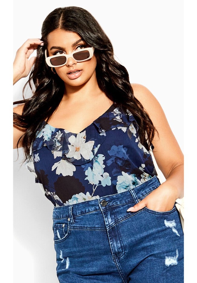 Shy Orchid Top - navy, BLUE, hi-res image number null