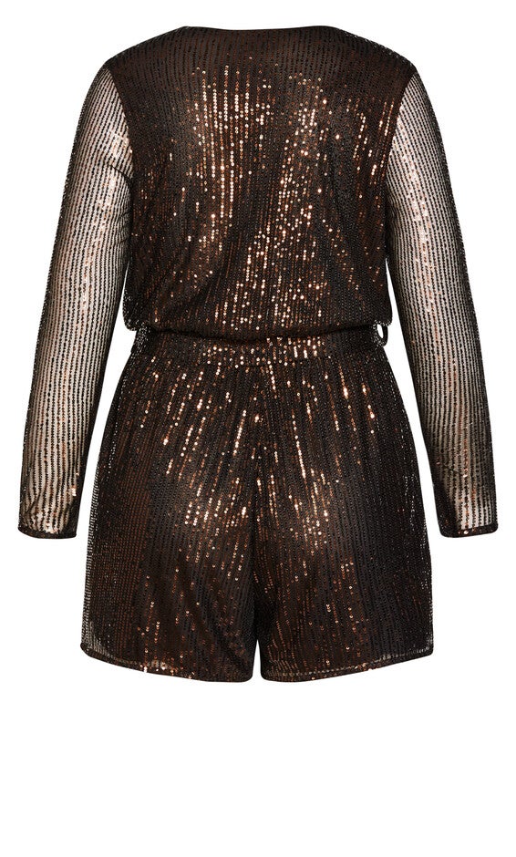 Sequin Playsuit - bronze, BROWN, alternate image number null