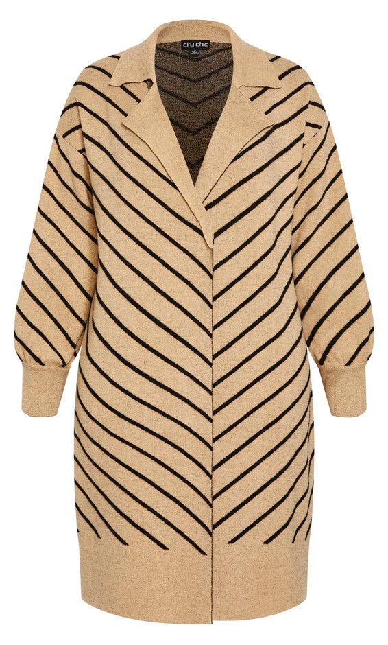 Stripe Ivy Cardigan - nougat, NOUGAT, alternate image number 3
