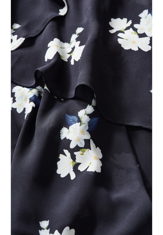 Demure Floral Maxi Dress - navy, BLUE, alternate image number 5
